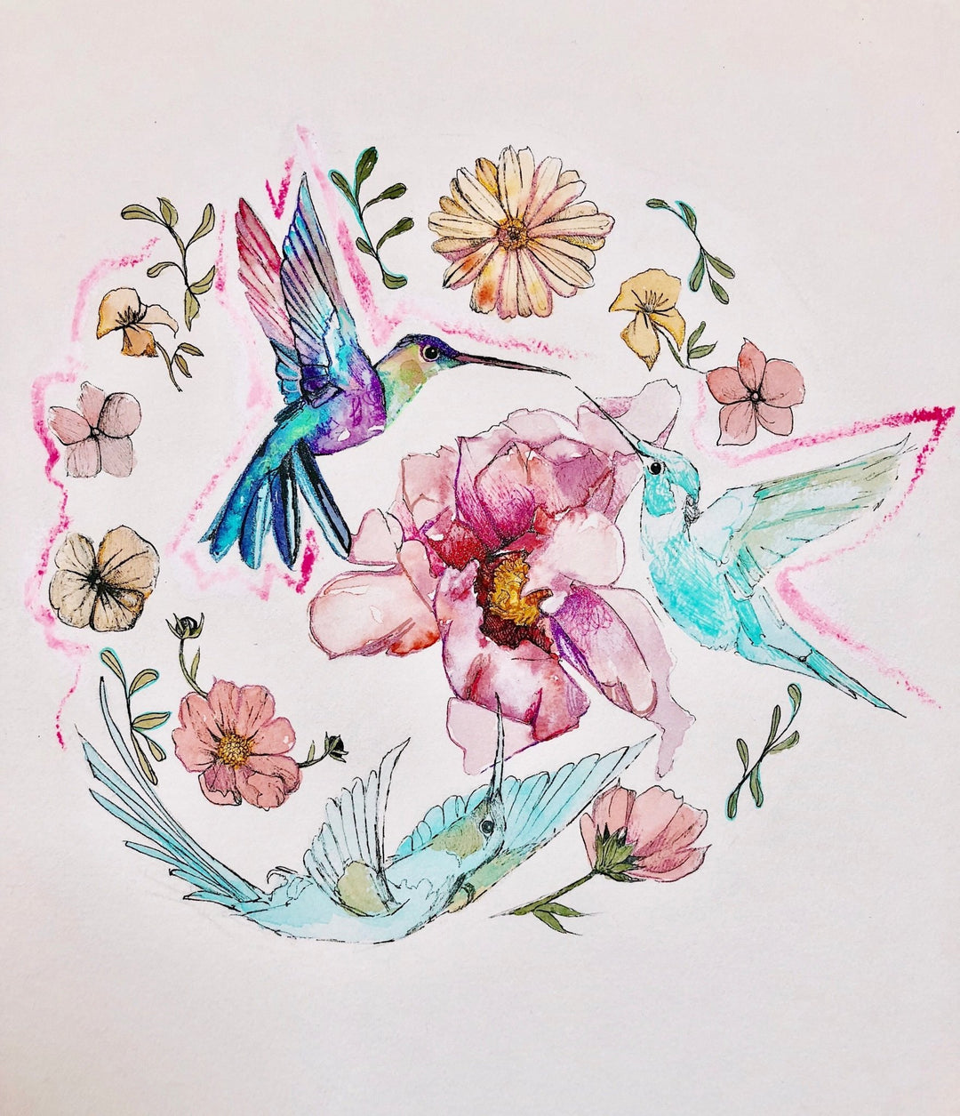 Hummingbirds Study - Dimitra Milan Art