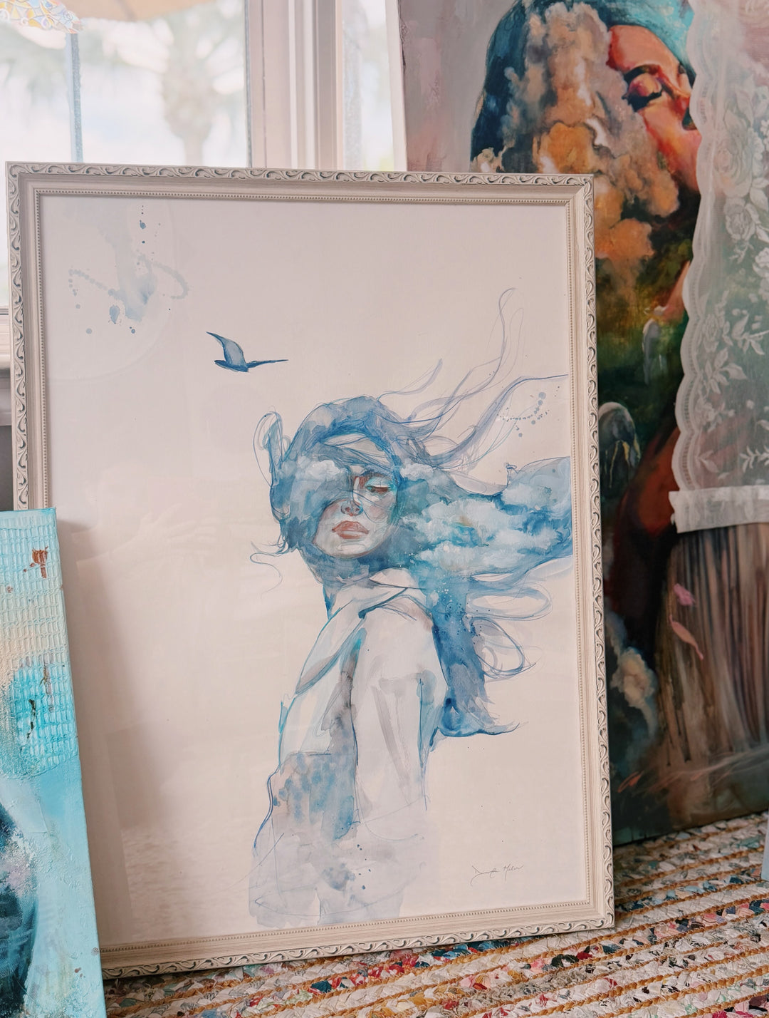 Riding the Clouds - original watercolor