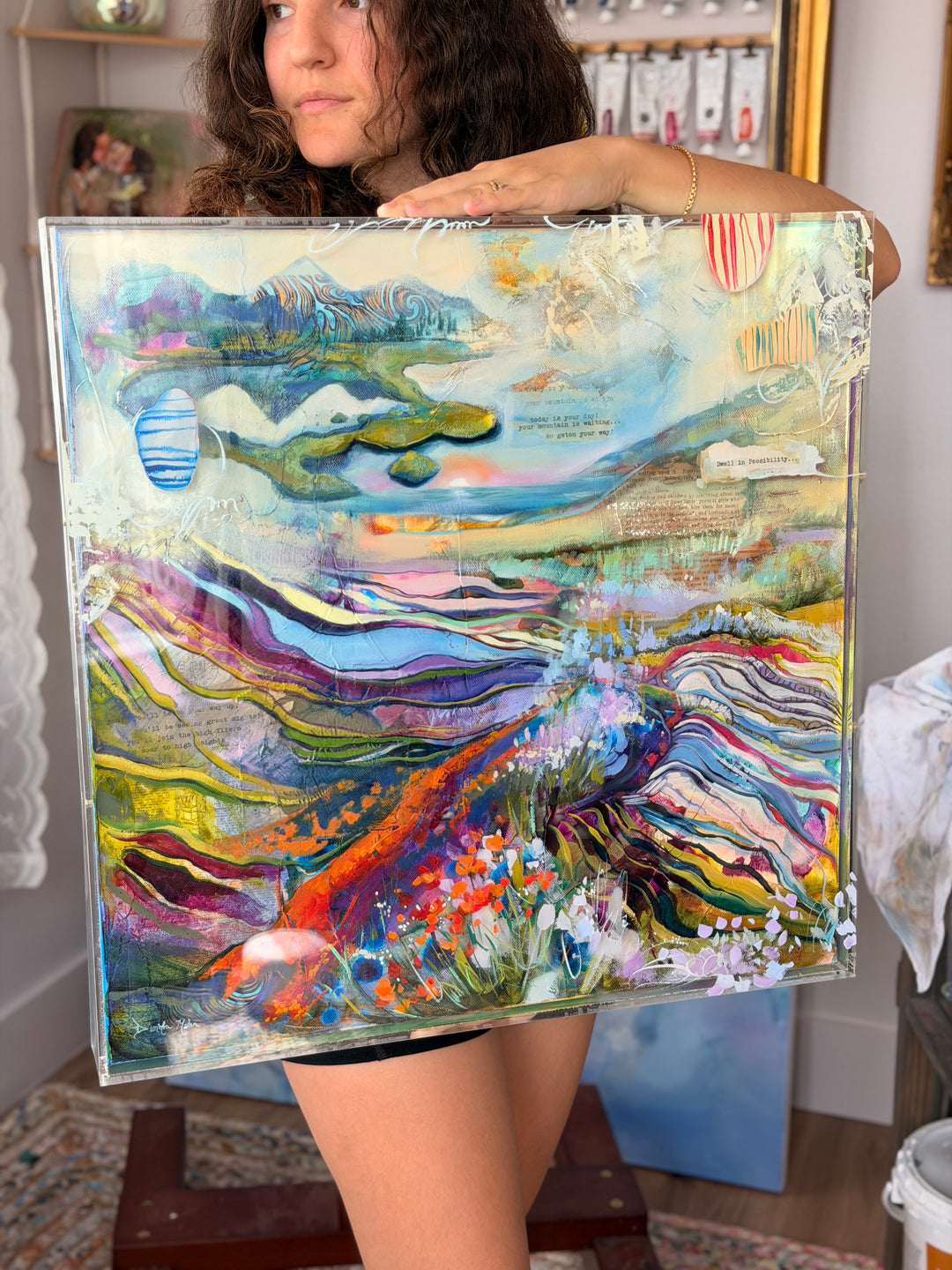 Kid, You'll Move Mountains — abstract landscape canvas print by Dimitra Milan